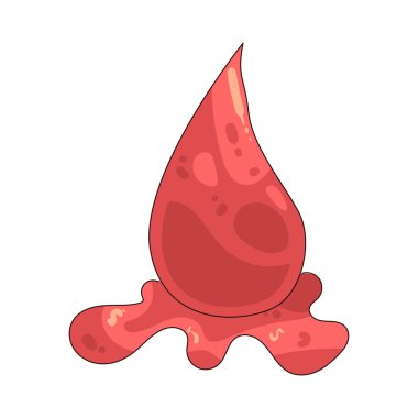 Kan damlası yaralanmayı ya da ürkütücü Cadılar Bayramı temalarını simgeleyen küçük kırmızı bir damlacıktır..