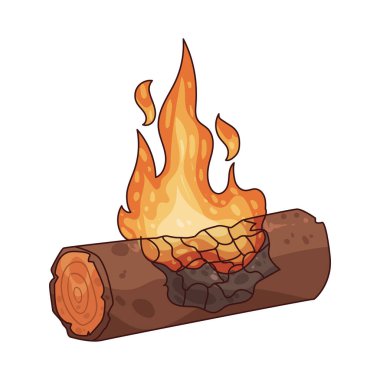 Yanan bir odun parçası aktif olarak yanan, ısı ve kor üreten bir odun parçasıdır..