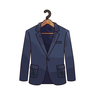  Askıdaki bir blazer ceket resmi veya şık görünmeye uygun özel bir ceket sergiler.