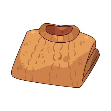 Katlanmış bir kazak, şeklini korumak için özenle saklanmış kalın bir örgü elbisesini temsil eder..