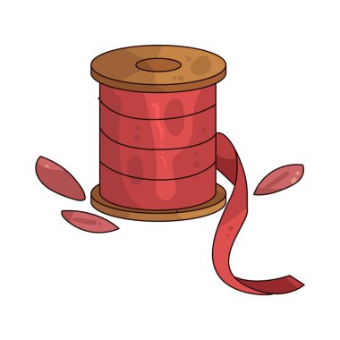 Bir kurdele makarasında buketleri sarmak için dekoratif kurdele bulunur..