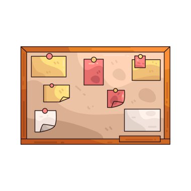 Bir duyuru panosunda toplantılar için önemli bilgiler ve uyarılar gösterilir.