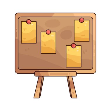 Bir ilan panosunda duyurular ve duyurular gösterilir.