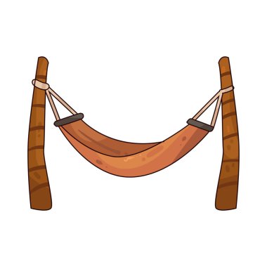 Sıcak yaz havasında dinlenmek ve dışarıda dinlenmek için bir hamak kullanılır..