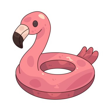 Flamingo şişirilebilir şamandıra yazın popüler bir havuz aksesuarıdır..