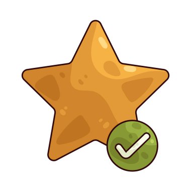 Yıldız Kontrolü, doğrulanmış bir pozitif dereceyi göstermek için bir yıldız ve kontrol işaretini birleştiren bir resimdir..