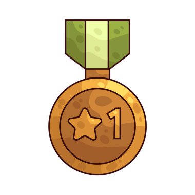 Madalya, derecelendirmeye dayalı başarı veya ödülü simgeleyen bir illüstrasyondur..