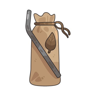 Metal Çubuklu Kumaş Torba, sıfır atık yaşam tarzı seçimlerini temsil eden bir resimdir.