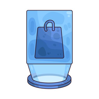 AR Alışveriş, gerçek dünyadaki sanal ürün önizlemelerini temsil eden bir illüstrasyondur..