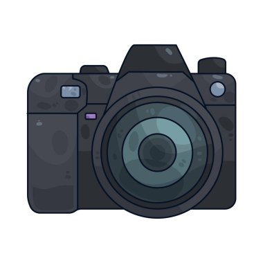 Kamera, fotoğrafları yakalamak için kullanılan bir cihazın bir illüstrasyonudur..