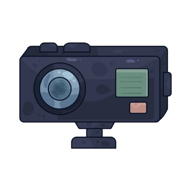 Action Camera, dinamik aktiviteler için tasarlanmış kompakt bir kameranın görüntüsüdür..