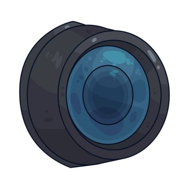 Kamera merceği, bir kameranın optik bileşenini gösteren bir illüstrasyondur..