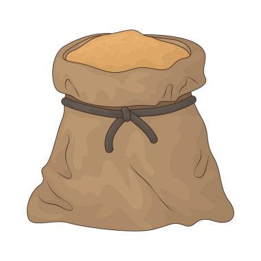 Tahıl çuvalı, hasat edilen ekinlerle dolu, tarım ve ticareti sembolize eden bir kumaş torbasıdır..