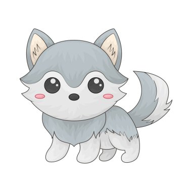 Şirin bir kurt, yumuşak yüzlü, sadakati, vahşi doğayı ve nazik gücü temsil eden bir kurdun dost canlısı, stilize edilmiş bir tasviri..