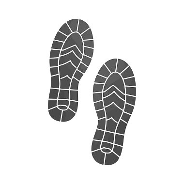 Bir ayakkabı basamağı simgesi bir yüzeydeki ayak izi veya hareketi temsil eder.