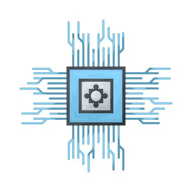 Yapay zeka devresi, yapay zeka sistemleri ve dijital işleme ağlarının sembolik bir temsilidir..