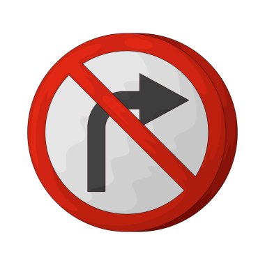 Sağa dönüş işareti, kavşakta sağa dönüşe izin verilmediğini gösterir..