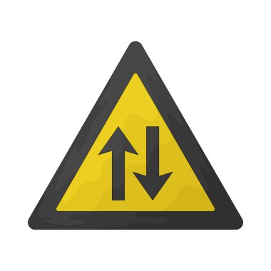 İki yönlü bir işaret trafiğin yolda iki yönde de aktığını gösteriyor..