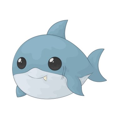Şirin bir köpekbalığı, tehditkar görünmeyen bir köpekbalığının stilize edilmiş veya dostane bir tasviridir..
