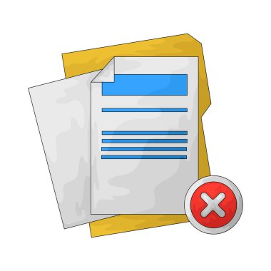 Bir belge reddi simgesi gözden geçirilmemiş ve onaylanmamış bir belgeyi temsil eder.