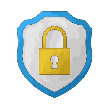 Kilit kalkanı gelişmiş güvenlik, koruma ve veri güvenliğini simgeler.