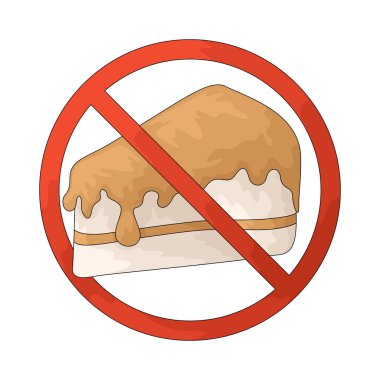 Pasta dilimi yasağı diyette şekerli tatlıları azaltmayı sembolize eder.