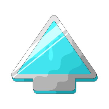 Yukarı ok üçgeni üçgen ok şekli kullanarak yukarı doğru yönü temsil eder..