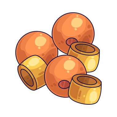 Plastik boncuk iplik delikleri olan küçük dekoratif bir küredir..