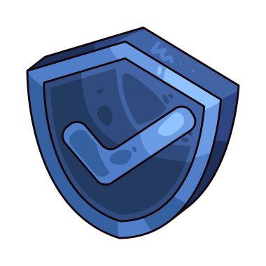 Kontrol kalkanı bir kalkan simgesidir. Güvenli onay için işaretle birleştirilmiştir..