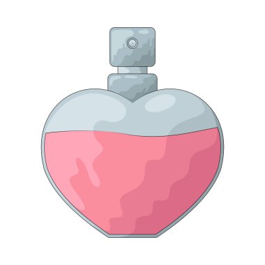 Kalp parfümü şişesi romantik bir kokuyu ve cazibeyi temsil eder..