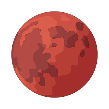 Mars, tozlu yüzeyi ve ince atmosferiyle karakterize edilen Kızıl Gezegen olarak bilinen kayalık bir gezegendir..