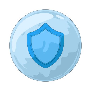 Kabarcık kalkan, koruma, güvenlik veya güvenlik simgesini temsil eden bir baloncuktur..