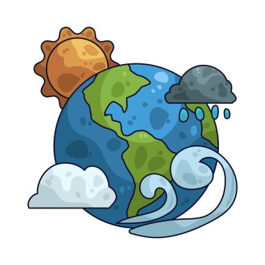 İklim, çevre uygulamaları ve politikalarından etkilenen uzun vadeli hava durumlarına işaret etmektedir..