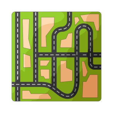 Sokak haritası yolları, sokakları ve yerel navigasyon yollarını gösteren ayrıntılı bir haritadır..