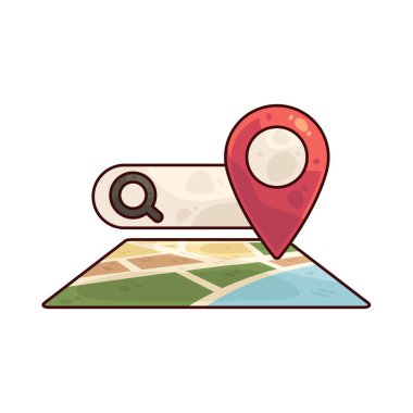 Arama haritası bir harita arayüzü içindeki konum, yer veya adresleri gösterir.