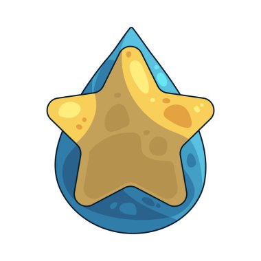 Bir yıldızlı su damlası yüksek kaliteli su standartlarını sembolize eder..