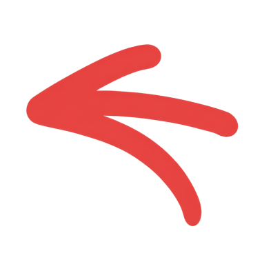 Koyu, kırmızı, elle çizilmiş bir ok koyu bir arkaplana karşı tasvir edilir. Ok kalın ve hafif kıvrımlı, boyalı görünümlü, görünür fırça darbeleriyle. Açıkça solu işaret ediyor, yönsel bir sembol görevi görüyor..