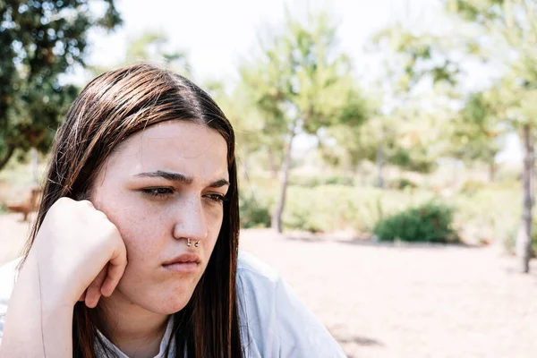 Teenager Pensive Face Staring Infinity — Stock Photo, Image