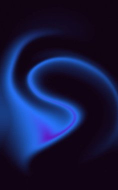 Koyu bir arkaplan parlak, kıvrımlı mavi bir kurdele ile aydınlatılır ince mor ve pembe tonlarıyla.