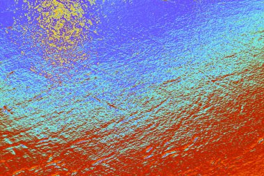 Dalgalanan suyla etkileşen ışığın oluşturduğu canlı renk yansımalarıyla soyut su yüzeyi dokuları. Bu yaratıcı, gerçek dışı arka planlar tasarım projeleri, dijital sanat eserleri, duvar kağıtları, afişler, modern görsel kavramlar için uygundur..