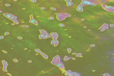 Yumuşak yeşil tonları ve ince pembe röfleleri olan soyut su yüzeyi dokusu. Hafif dalgalanmalar ve doğal yansımalar arka planlar, eko-temalı tasarımlar, yaratıcı planlar ve modern görsel kavramlar için uygun sakin ve organik bir model oluşturur..