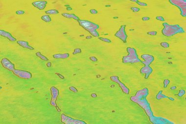 Yumuşak yeşil tonları ve ince pembe röfleleri olan soyut su yüzeyi dokusu. Hafif dalgalanmalar ve doğal yansımalar arka planlar, eko-temalı tasarımlar, yaratıcı planlar ve modern görsel kavramlar için uygun sakin ve organik bir model oluşturur..