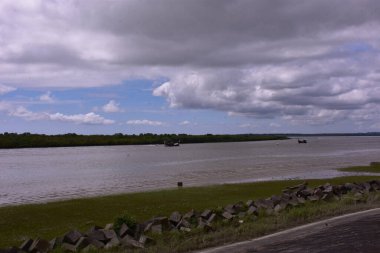 Sabahları güzel nehrin manzarası