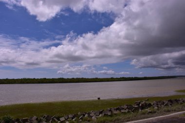 İsrail 'in kuzeyindeki deniz adasının güzel manzarası.