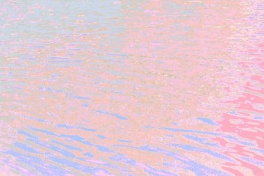 Renkli holografik dalgalanmalarla soyut su yüzeyi dokusu. Duvar kağıdı tasarımı için yeşil, pembe, mavi ve mor renkte sanatsal sıvı deseni