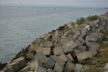 Beton Riprap Blokları Nehir Kıyısı Sahil Hattı 'nı Koruyor