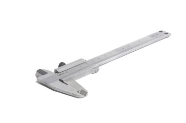Metal Calliper beyaz arkaplanda izole edildi.