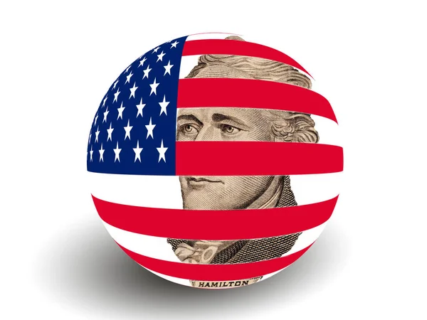 Portrait Alexander Hamilton Avec Usa Flag Globe — Photo