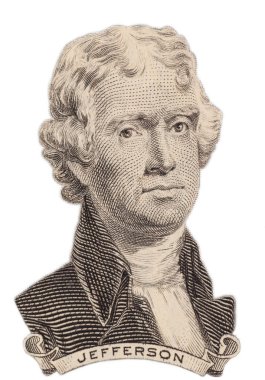 Portrait of U.S. president Thomas Jefferson. clipart