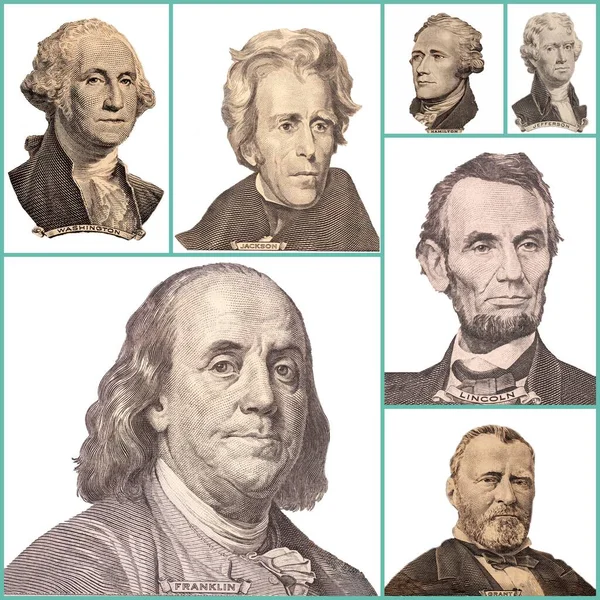 Presidentes Retratos Dos Estados Unidos Colagem — Fotografia de Stock